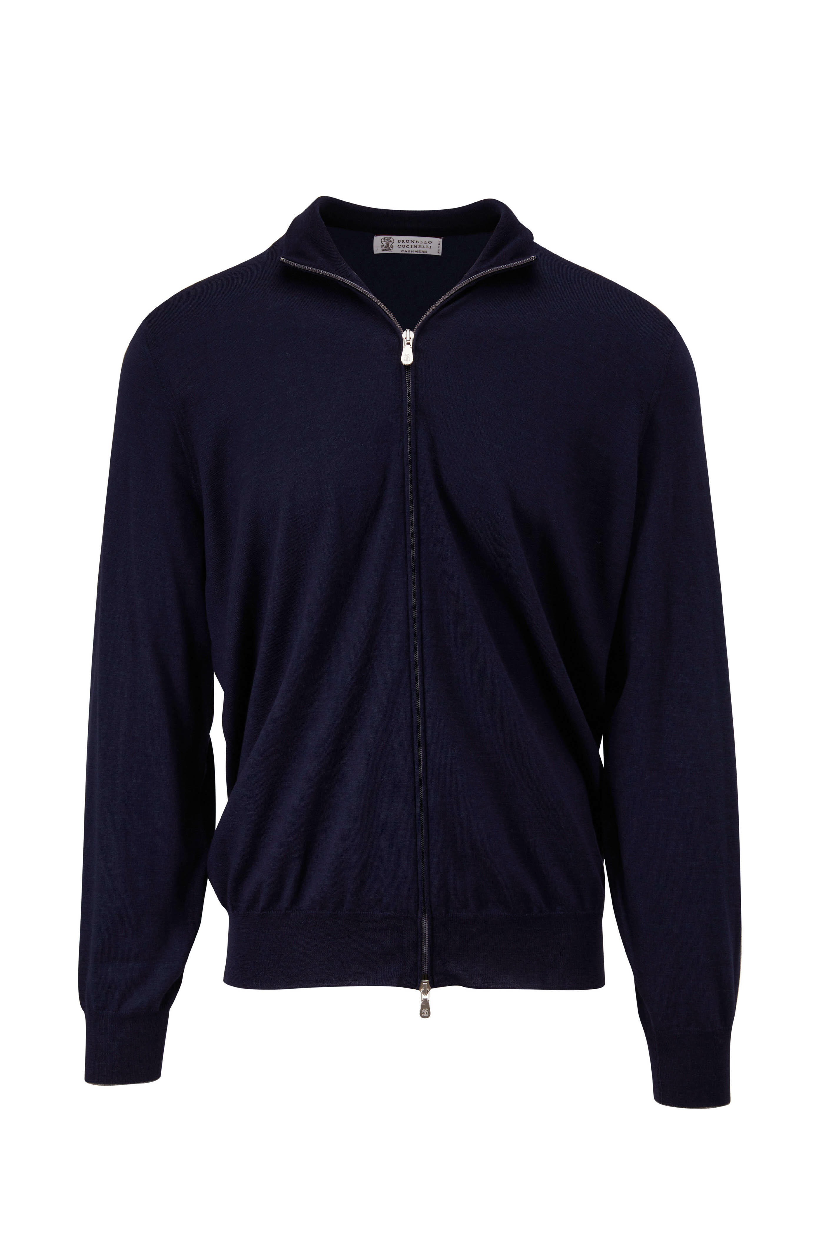 Brunello Cucinelli - Navy Wool & Cashmere Full Zip Sweater