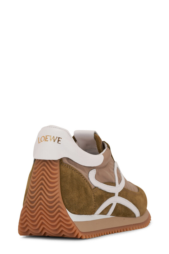 Loewe - Flow Runner Moss Green & Beige Sneaker 