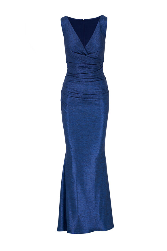 Talbot Runhof - Royal Blue Stretch Mirrorball Evening Gown