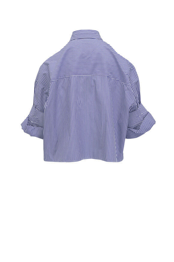 TWP - Next Ex Indigo & White Stripe Cotton Shirt 