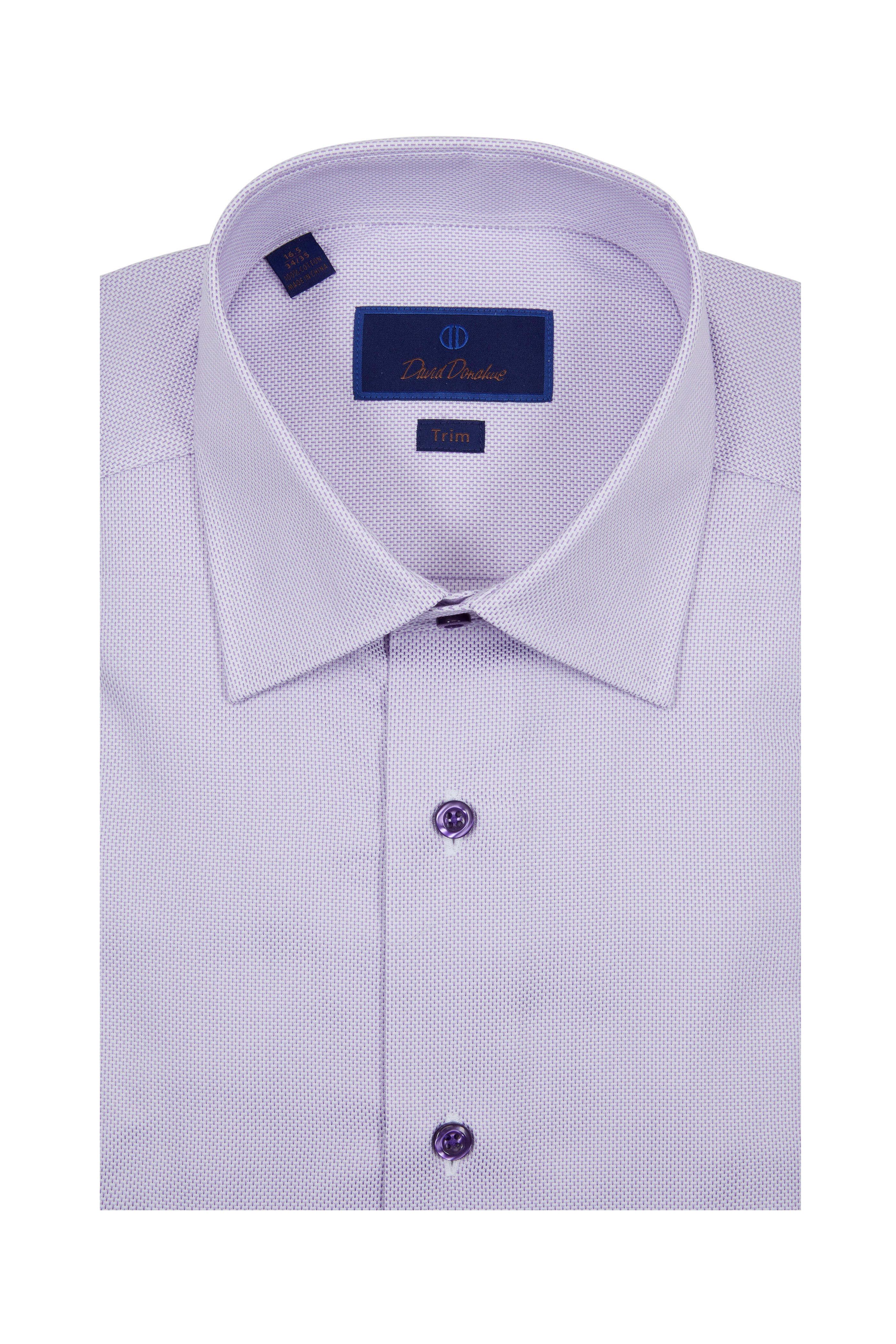green emerald velvet dress David Donahue Men's Trim Fit Check Cotton Dobby Dress Shirrt - Blue
