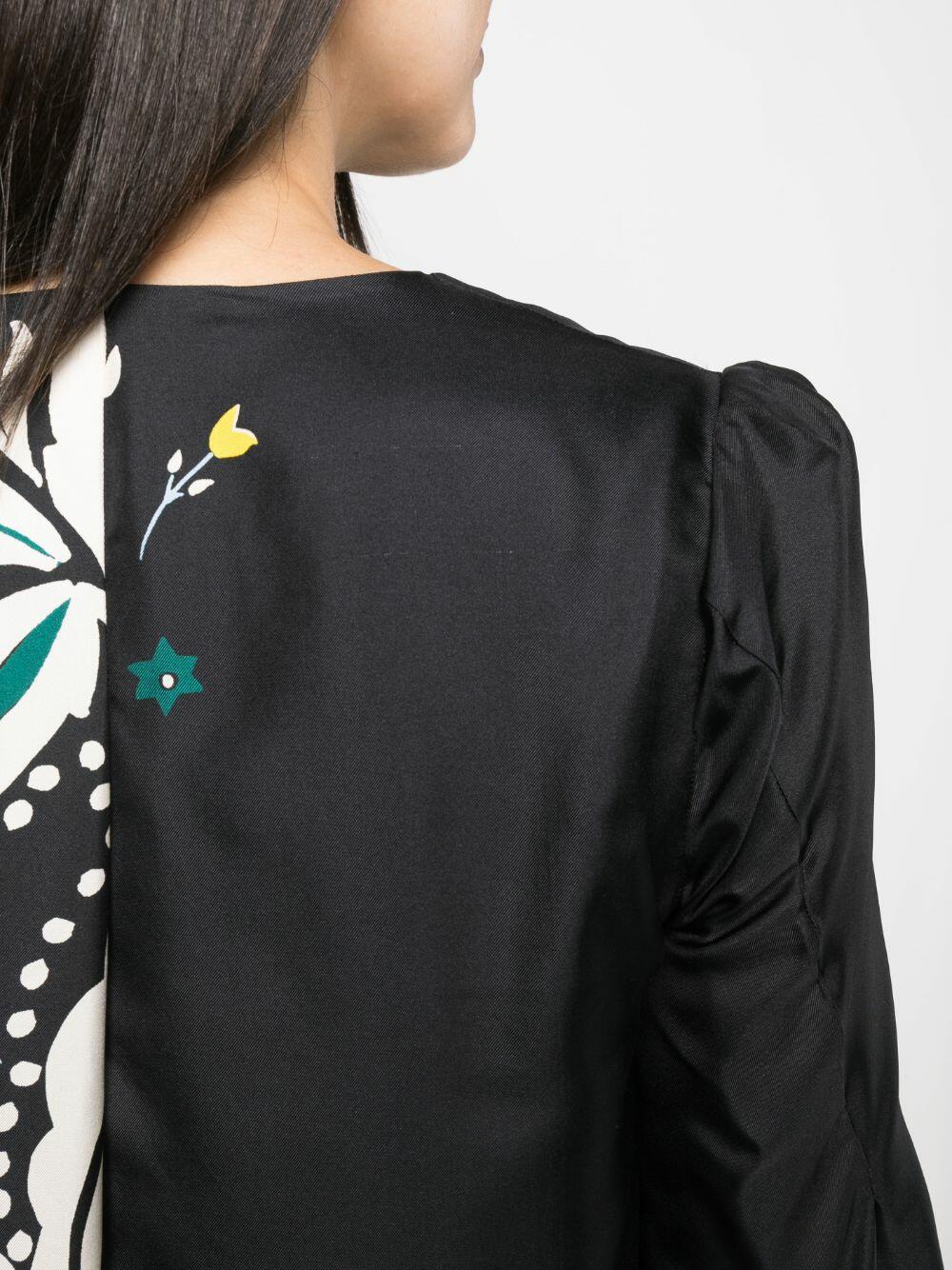 Dorothee Schumacher - Flower Whirl Black Mix Silk Tie Neck