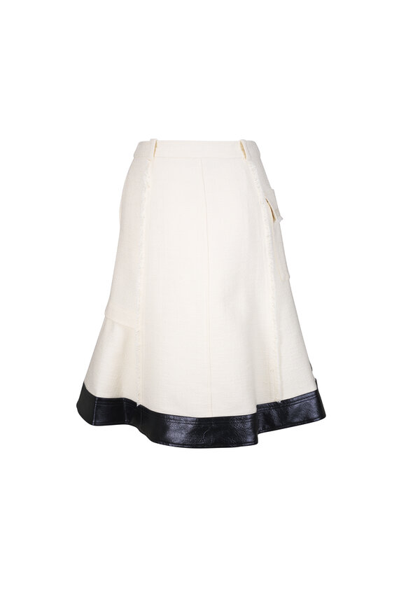 3.1 Phillip Lim - Tweed Double Layer Ivory & Black Cargo Skirt