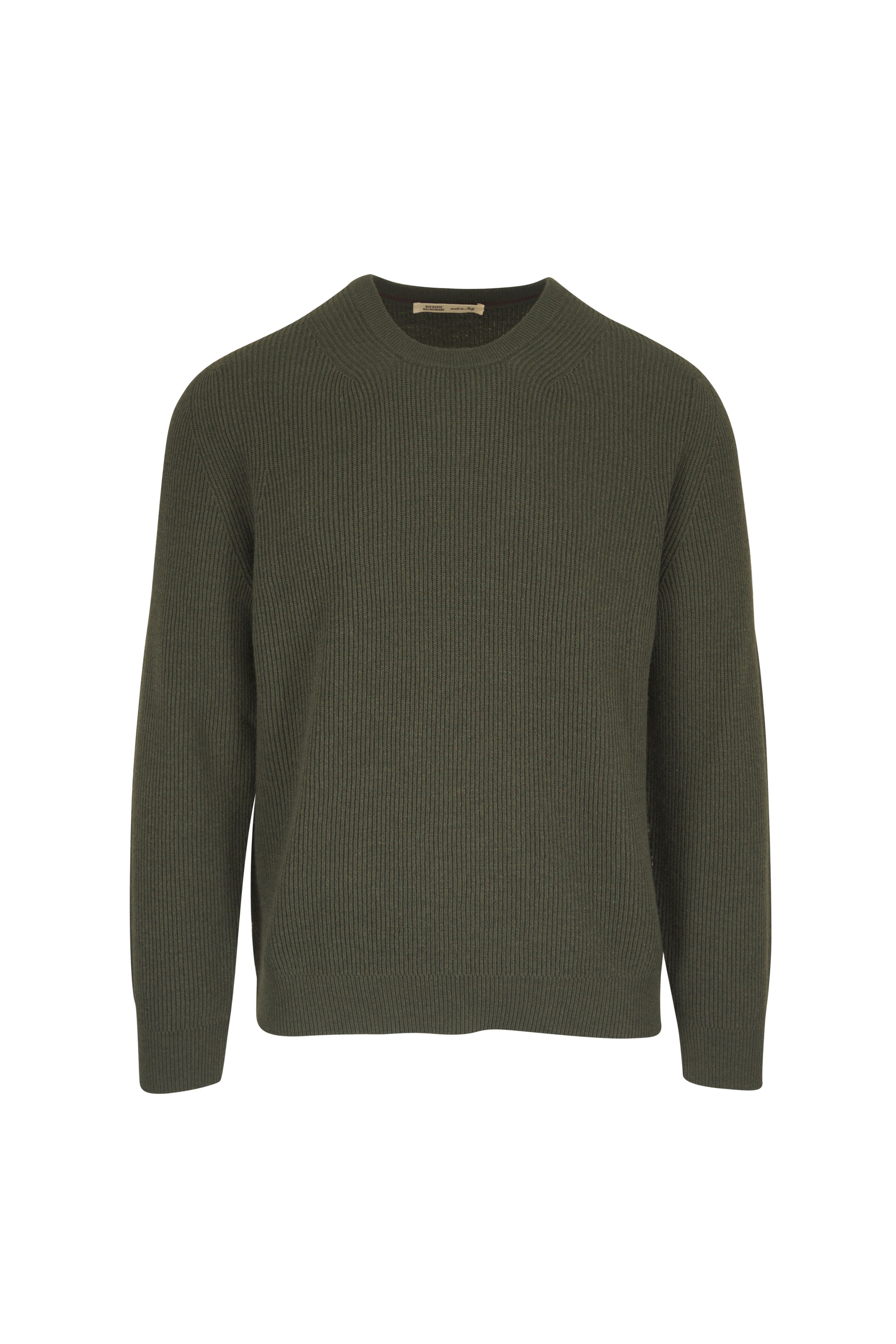 Maurizio Baldassari - Forest Green Chevron Crewneck Sweater - view 1