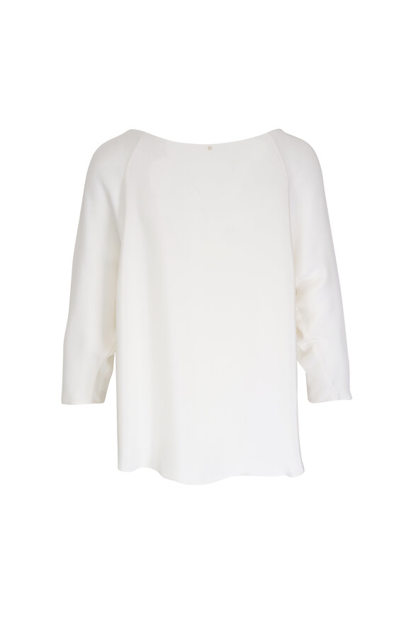 Peter Cohen - Sleeve Sway Bright White 4-Ply Silk Blouse