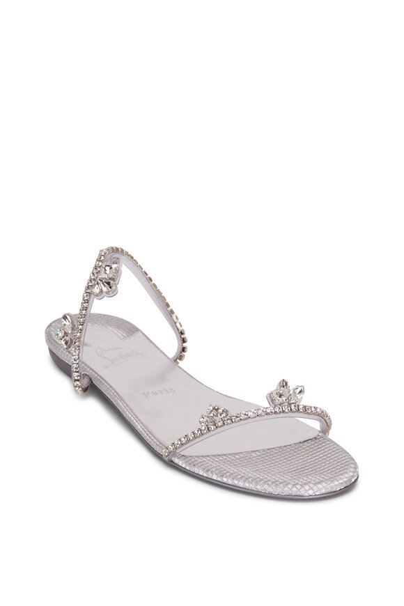 Christian Louboutin - Just Queenie Silver Flat Sandal