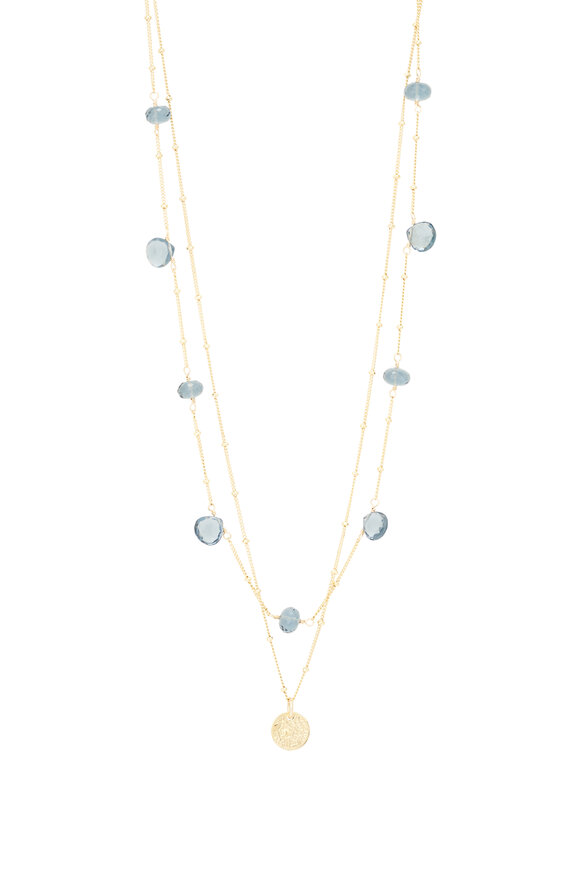 Cristina V. Delicate Topaz Disc Necklace