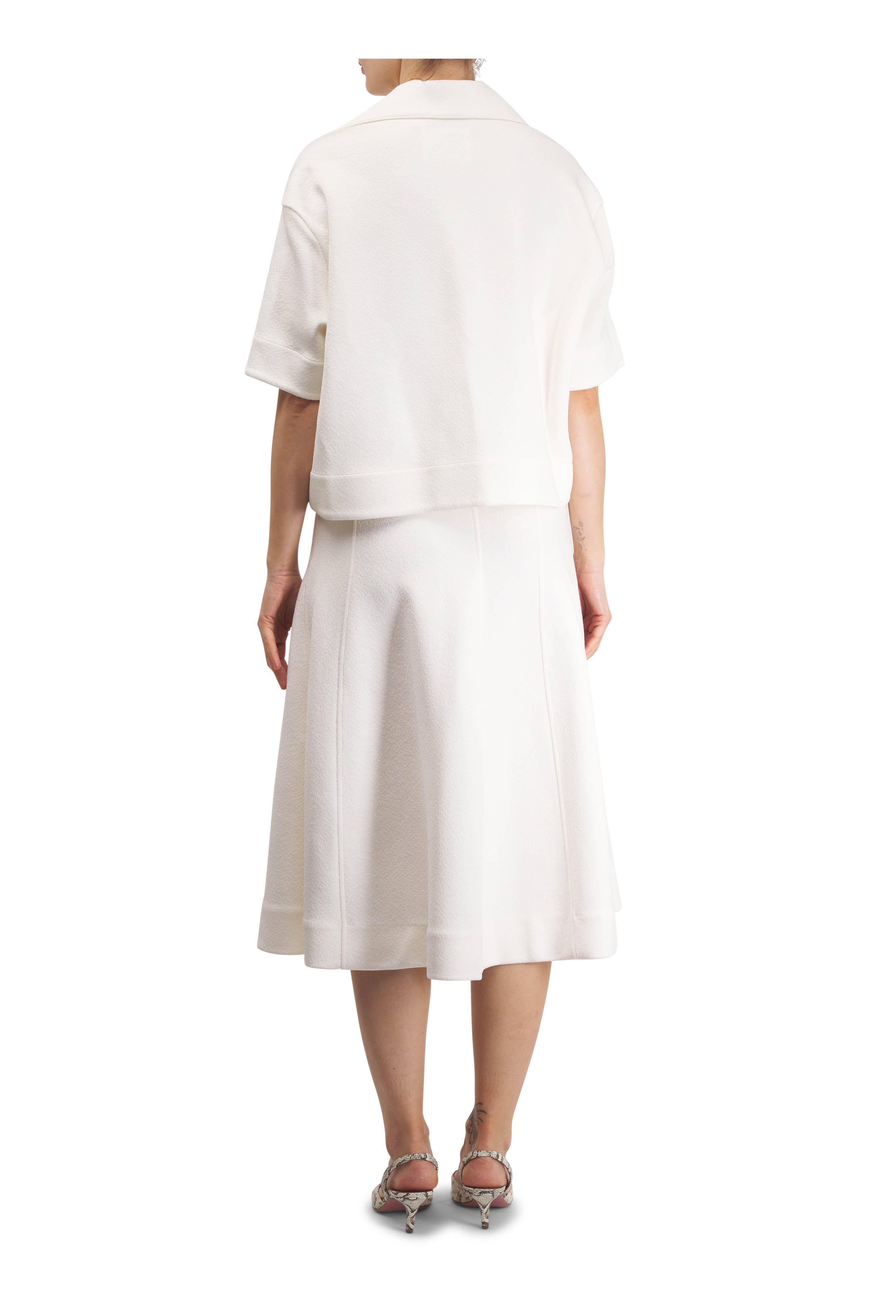 Jil Sander - Latte Shiny Flared Skirt