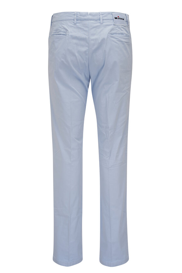 Kiton - Light Blue Cotton Twill Pant