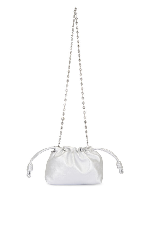 Loewe Mini Flamenco Moiré Printed Silver Leather Clutch - view 2