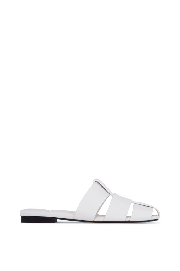 Khaite - Perry White Leather Flat Mule