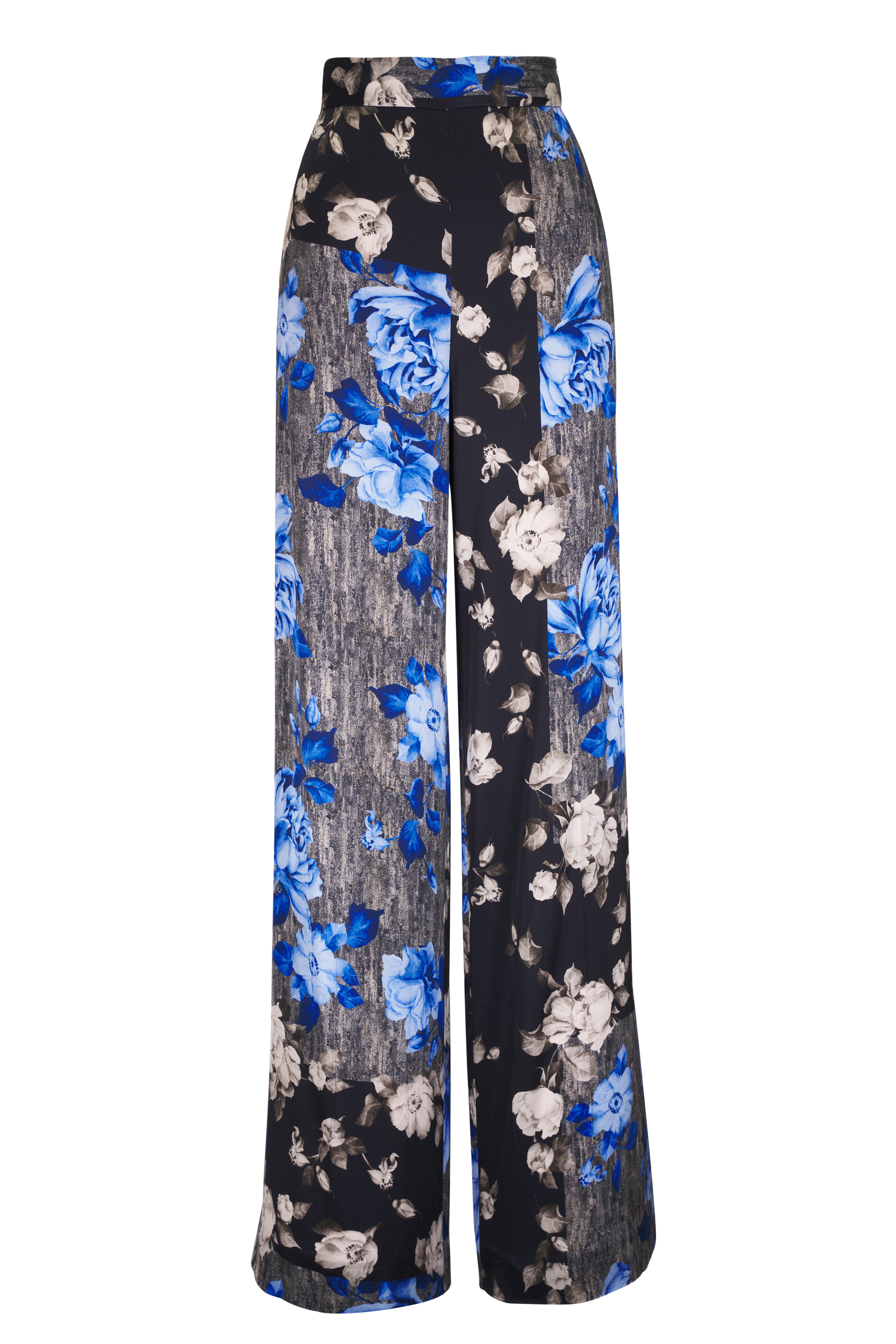 Lela Rose - Cornflower Floral Tile Print Wide Leg Pant