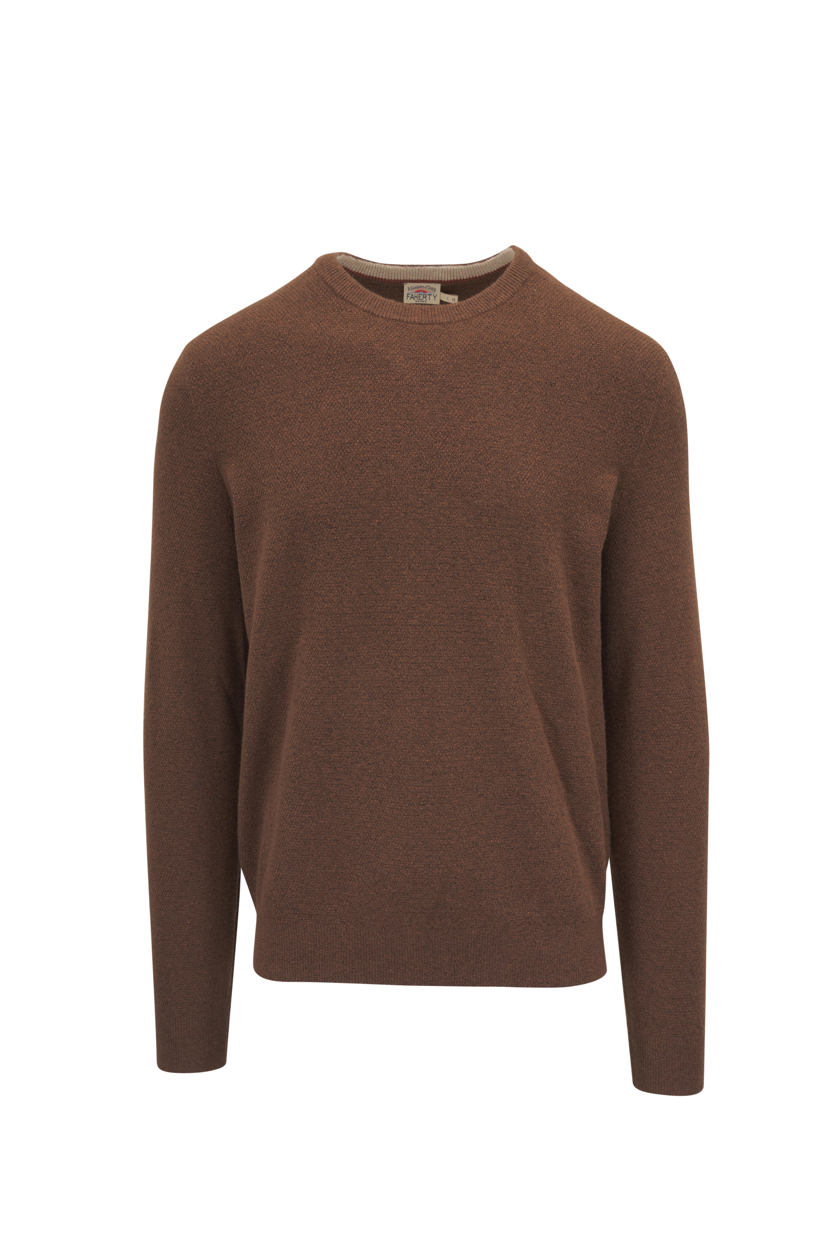 Faherty Brand - Trail Brown Heather Crewneck Sweater