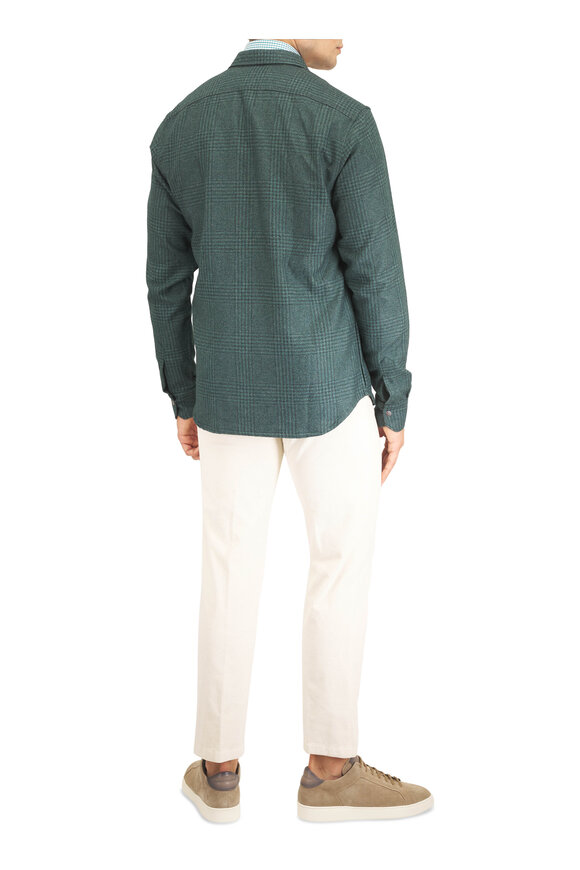 Kiton Kelly Green Glen Plaid Overshirt - view 4