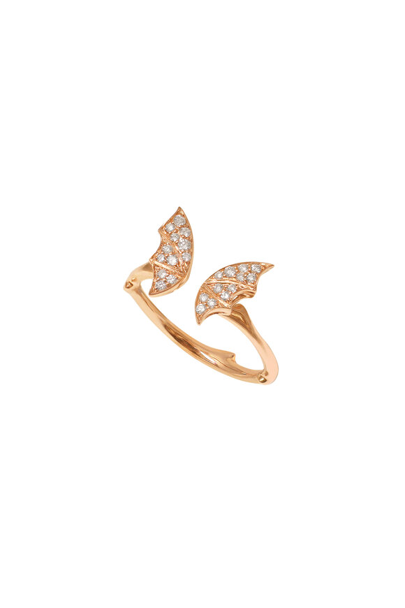 Stephen Webster - 18K Rose Gold Pavè Fly By Night Stack Ring
