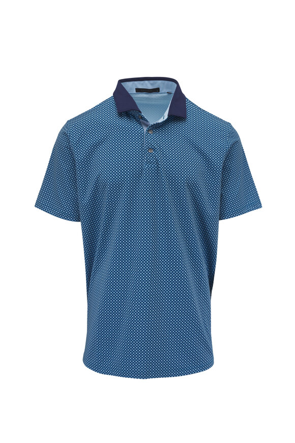 Greyson Blue Geometric Print Short Sleeve Polo
