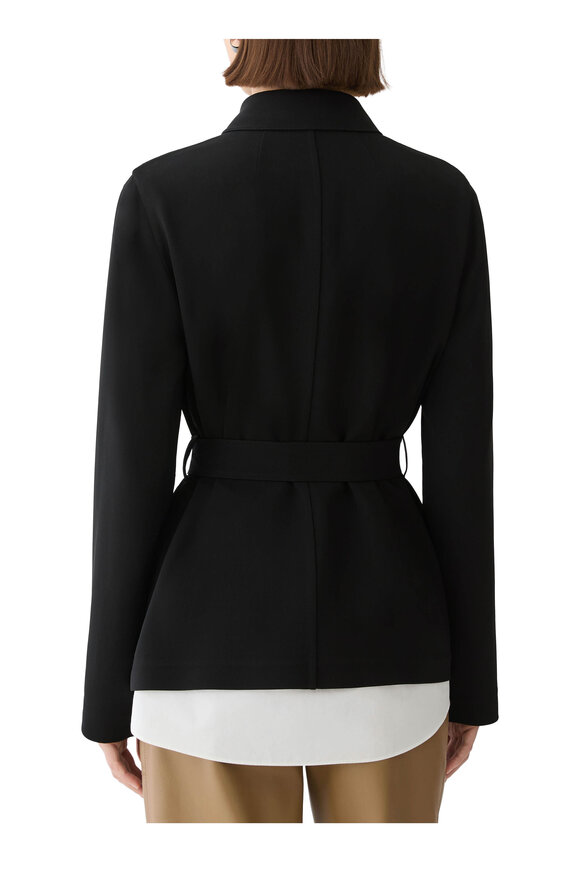 Lafayette 148 New York Black Finesse Crepe Belted Shirt Jacket - view 3