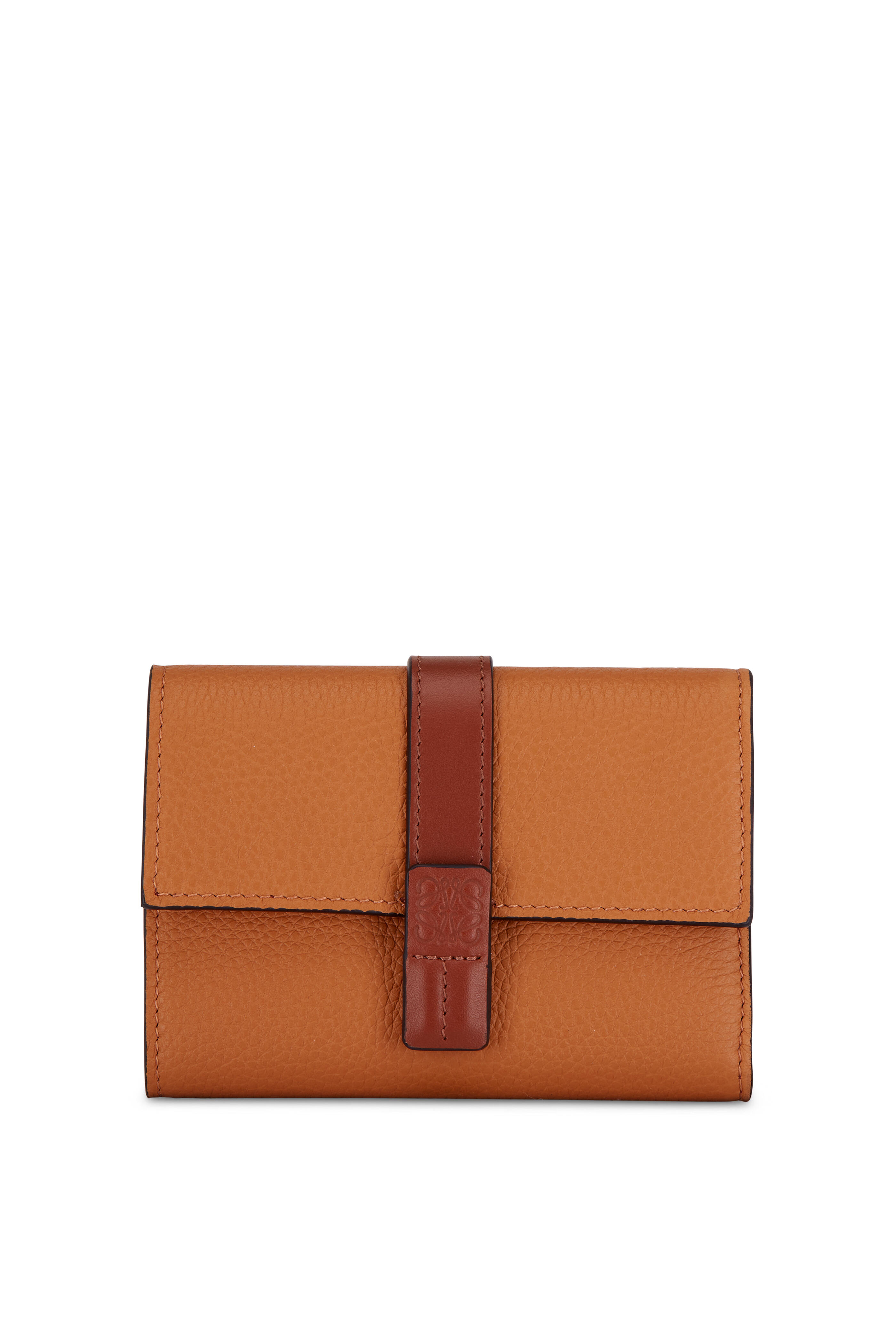 ☆LOEWE☆ Small Vertical 折り財布 LIGHT CARAMEL×PECAN♪ Loewe - Light Caramel & Pecan Leather Bi-Fold Wallet