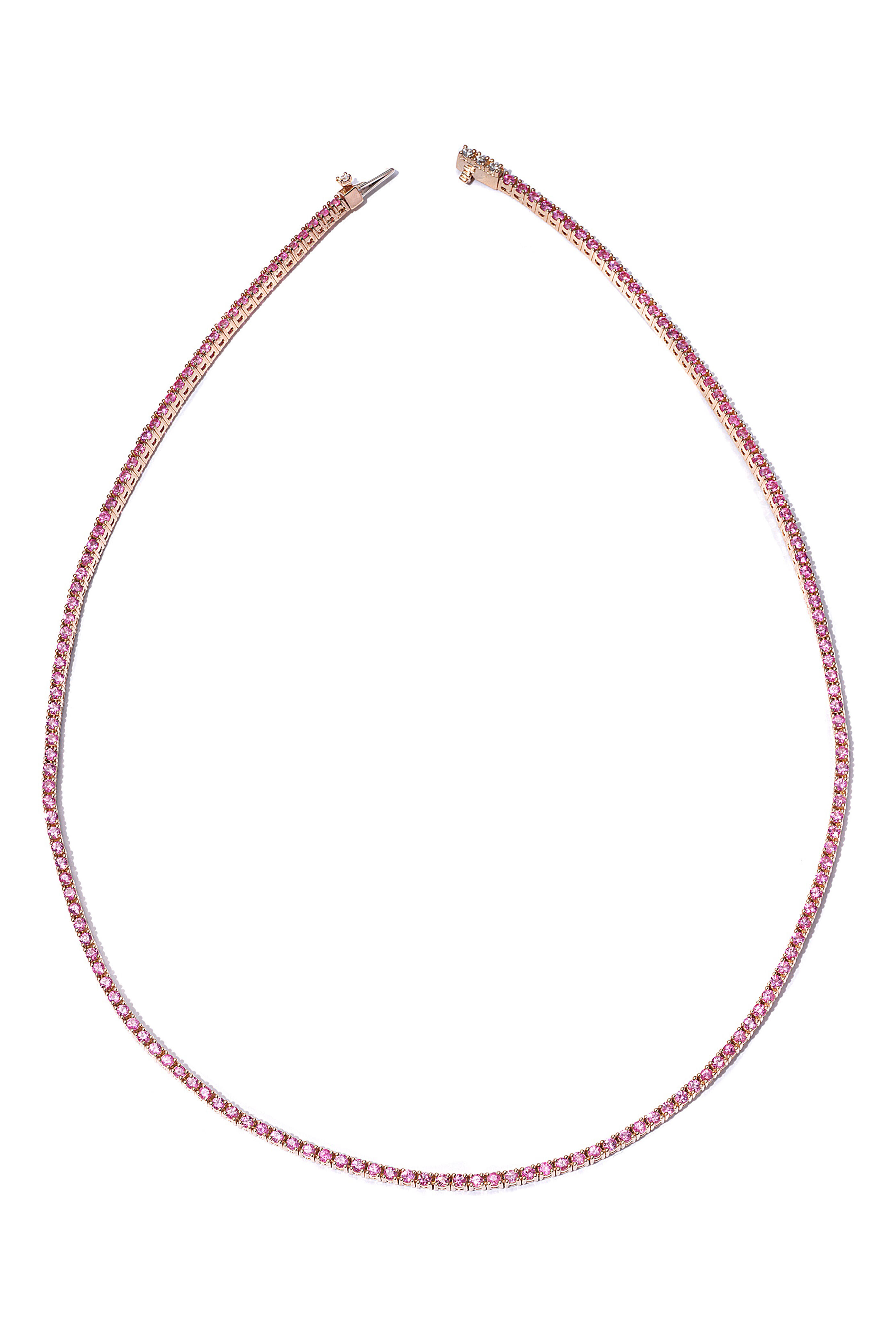 Nam Cho - 18k Rose Gold Pink Sapphire Riviera Necklace - view 1