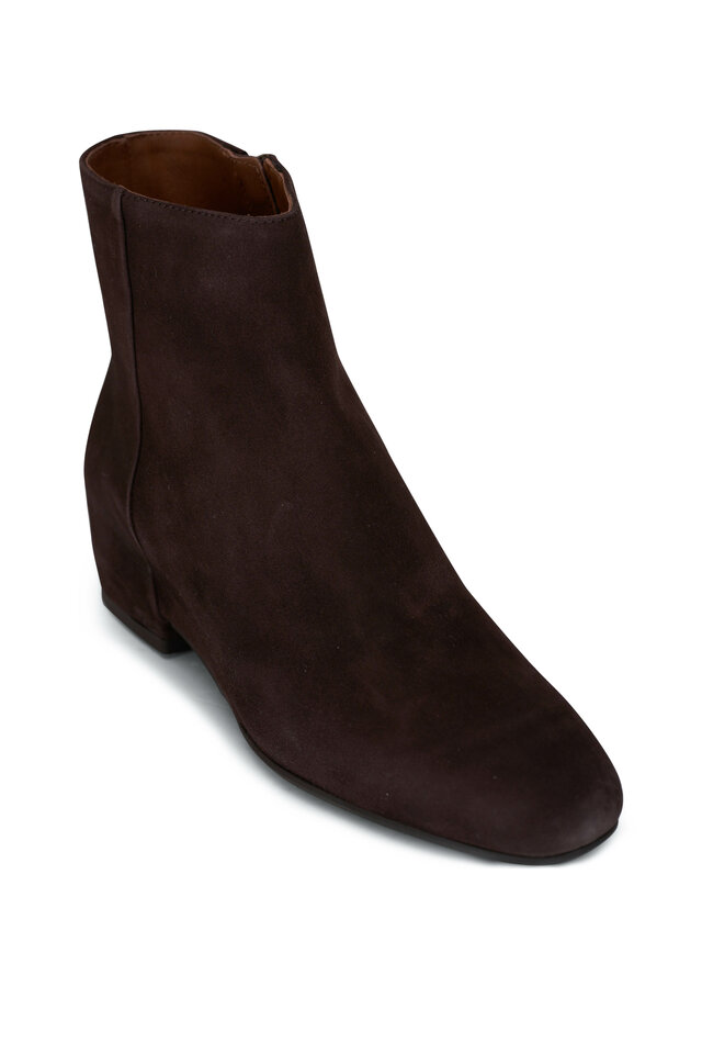 Aquatalia Reeta Brown Suede Ankle Boot 40mm Mitchell Stores