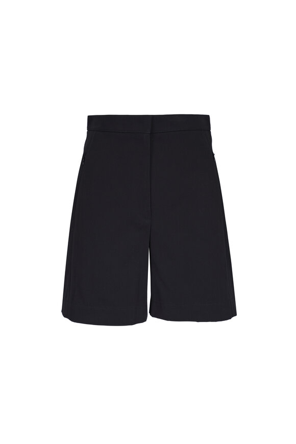 Akris Punto Filia Black High Waist Cotton Gabardine Shorts