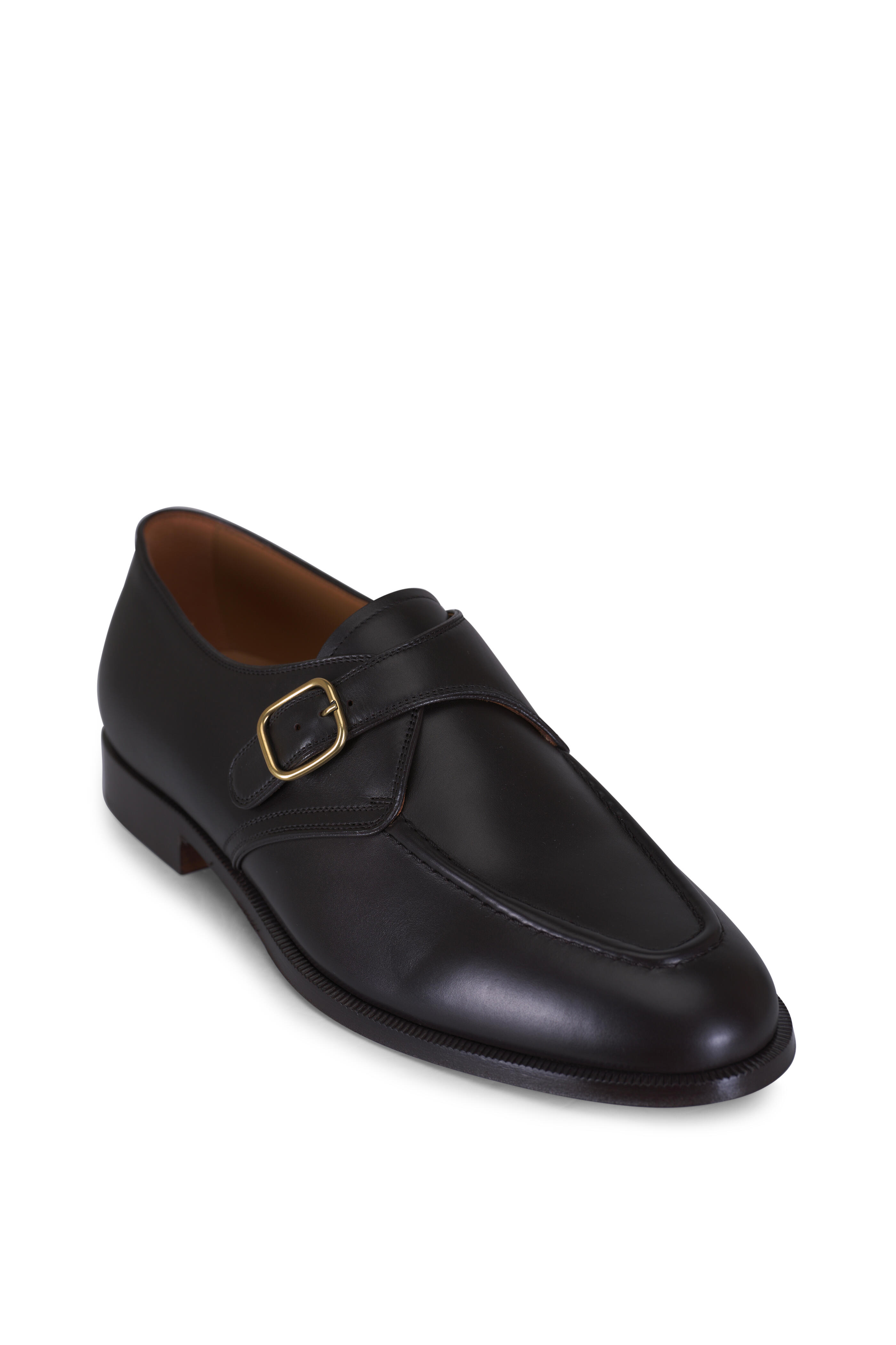 Loro Piana - Sergio Walk Monk Ebony Leather Dress Shoe