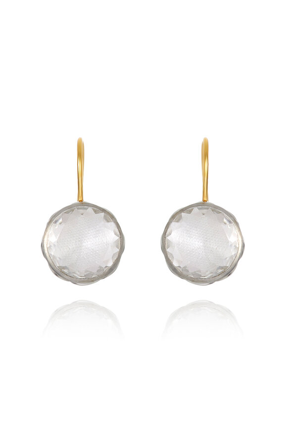 Larkspur & Hawk Bride White Quartz Button Earrings