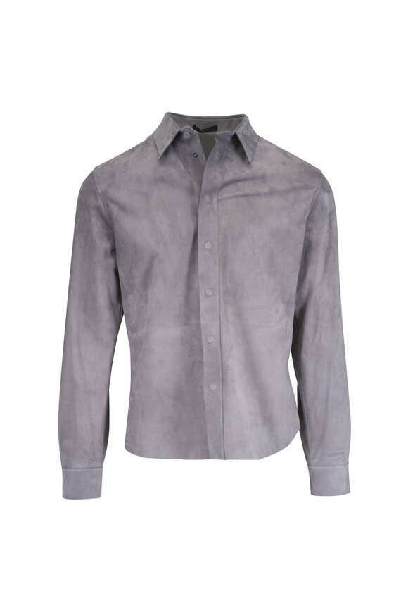 Tom Ford Steel Blue Suede Overshirt