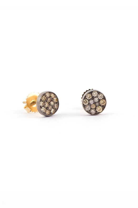 Sylva & Cie Fancy Diamond Ten Table Stud Earrings