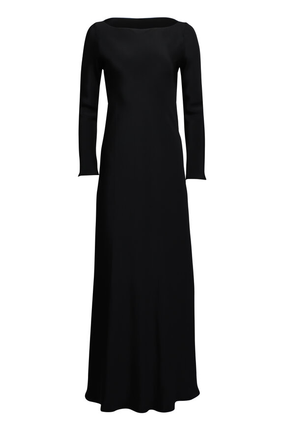 Prada - Black Lace Floral Three-Quarter Sleeve Dress