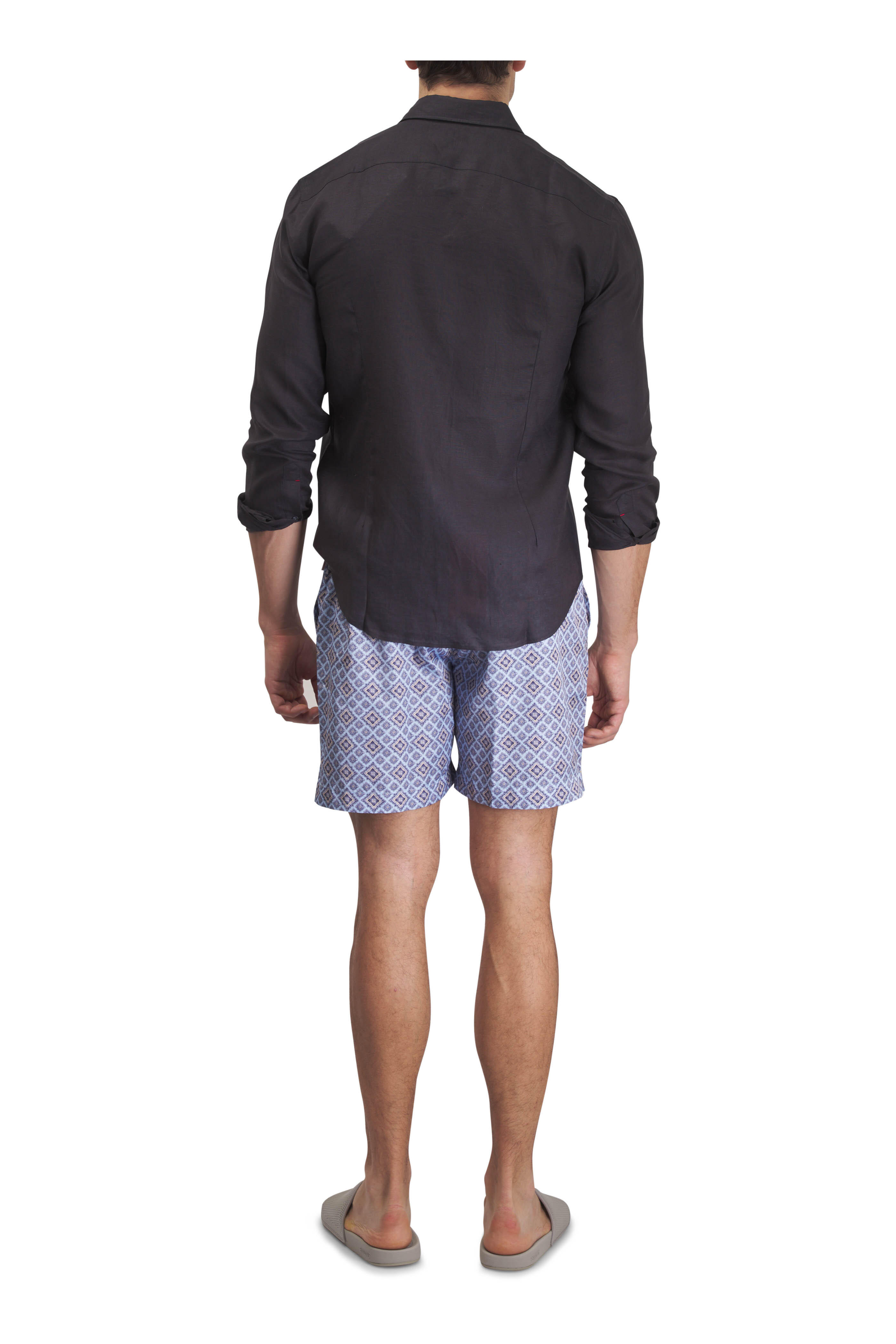 Orlebar Brown - Giles Storm Gray Linen Sport Shirt