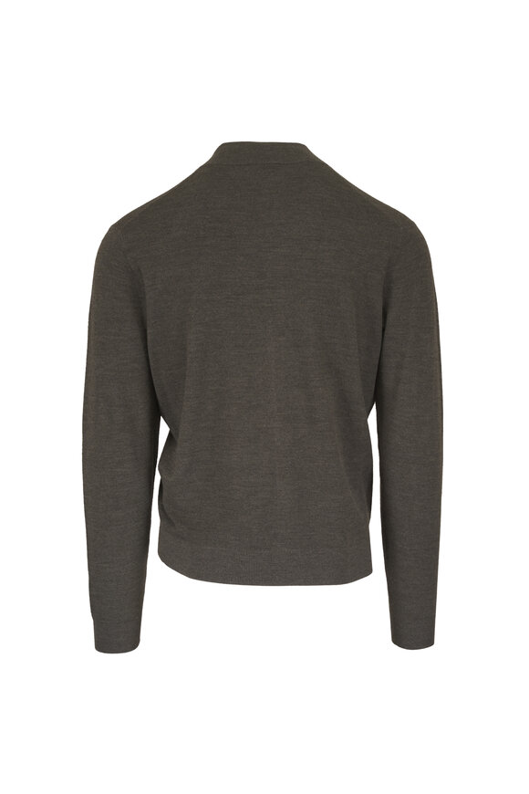 Peter Millar Crown Crafted Olive Green Full Zip Sweater - view 2