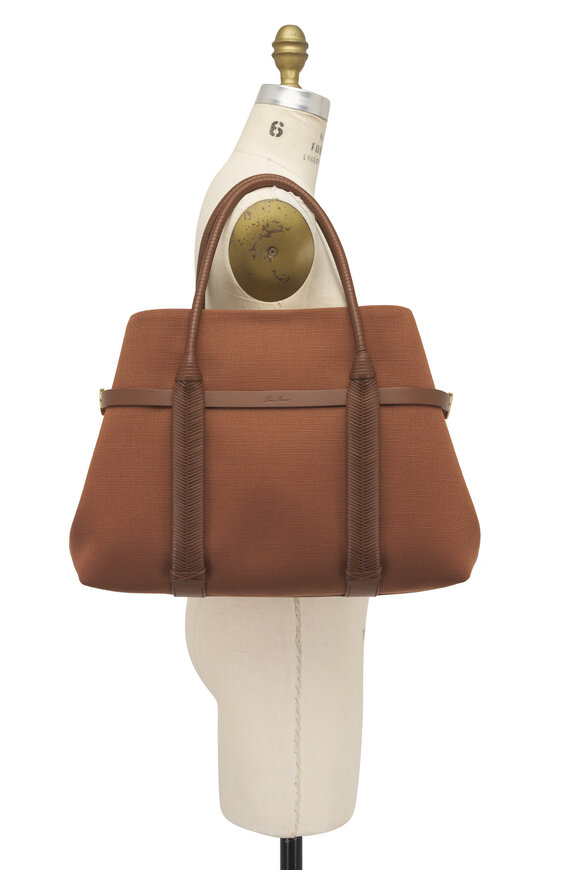 Loro Piana Large Ghiera Vicuna & Dark Vicuna Shopper Tote - view 6