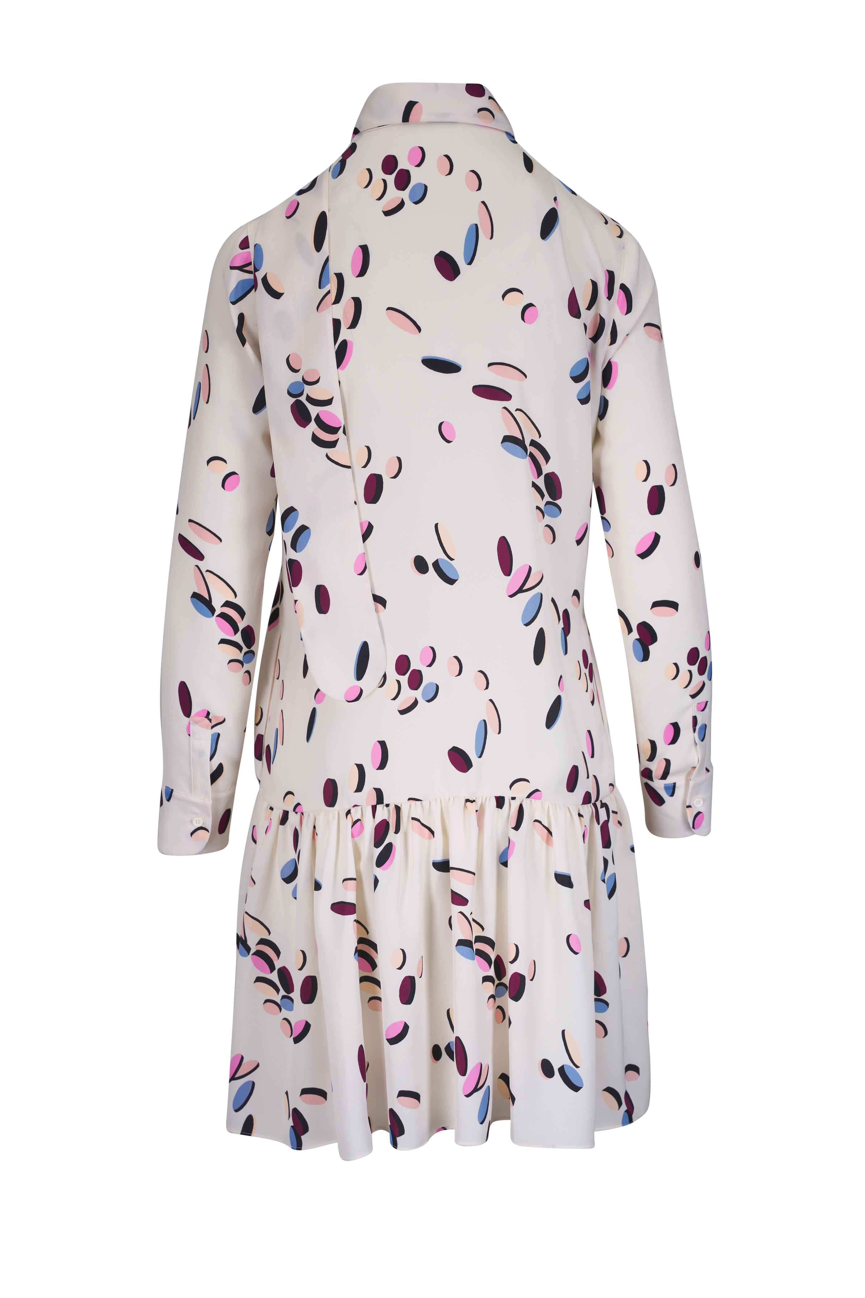Akris Punto - Cream Multicolor Dropping Dot Print Dress