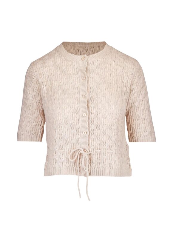 Frame Clover Oatmeal Heather Tie Cardigan - view 3