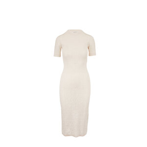Fendi - White Stretch Cotton FF Short Sleeve Knit Dress