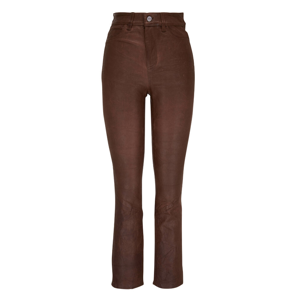 Paige - Cindy Chestnut Leather Pant | Mitchell Stores