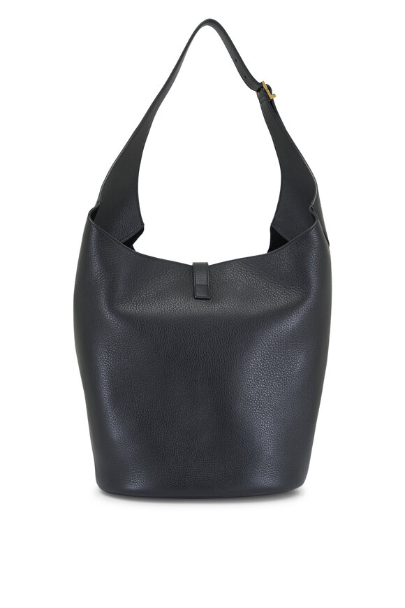 Saint Laurent - Le 5 À 7 Black Grained Leather Hobo Bag