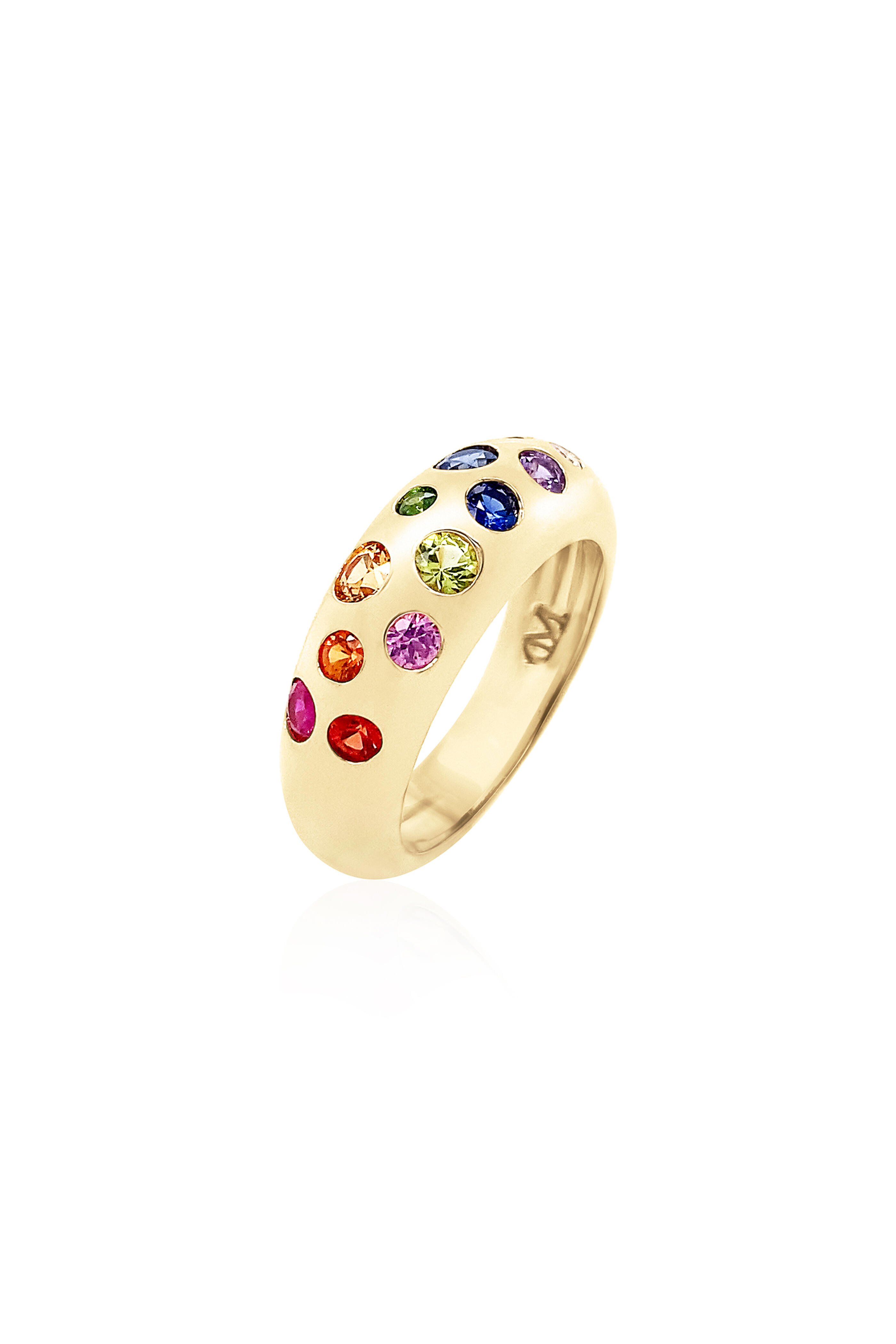Claudia Mae - Wavy Rainbow Sapphire Nomad Ring