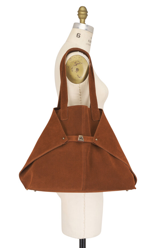 Akris Medium Ai Cuoio Suede Shoulder Tote - view 7
