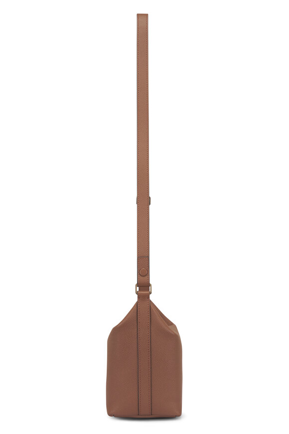 Valextra Mini Mochi Brown Leather Top Handle Bag - view 3