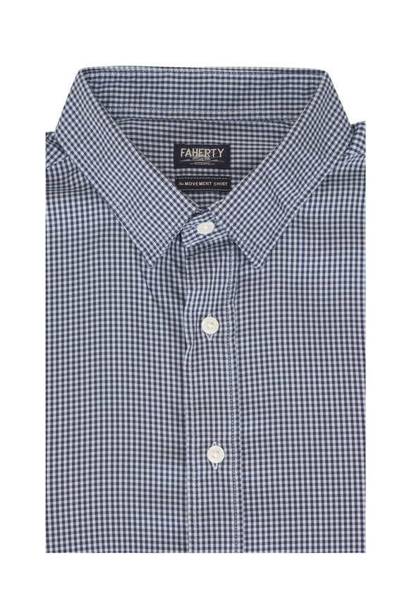 Faherty Brand Movement™ Blue Gingham Sport Shirt