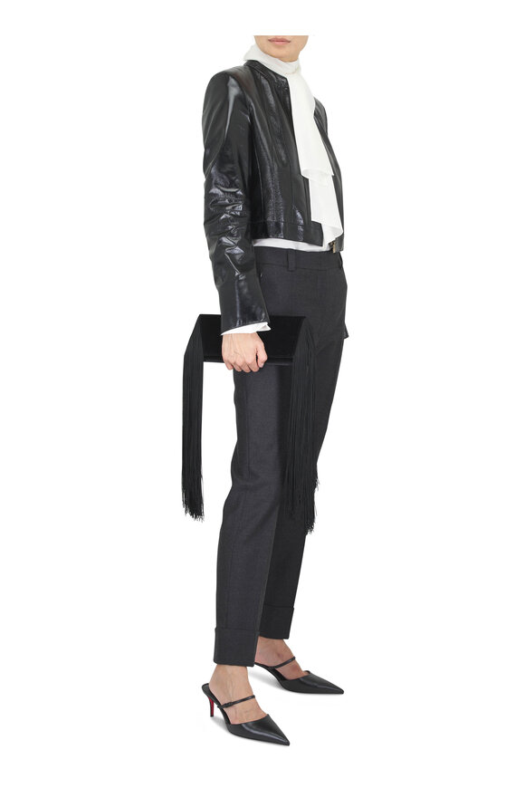 Akris Klaus Black Leather Short Jacket - view 2