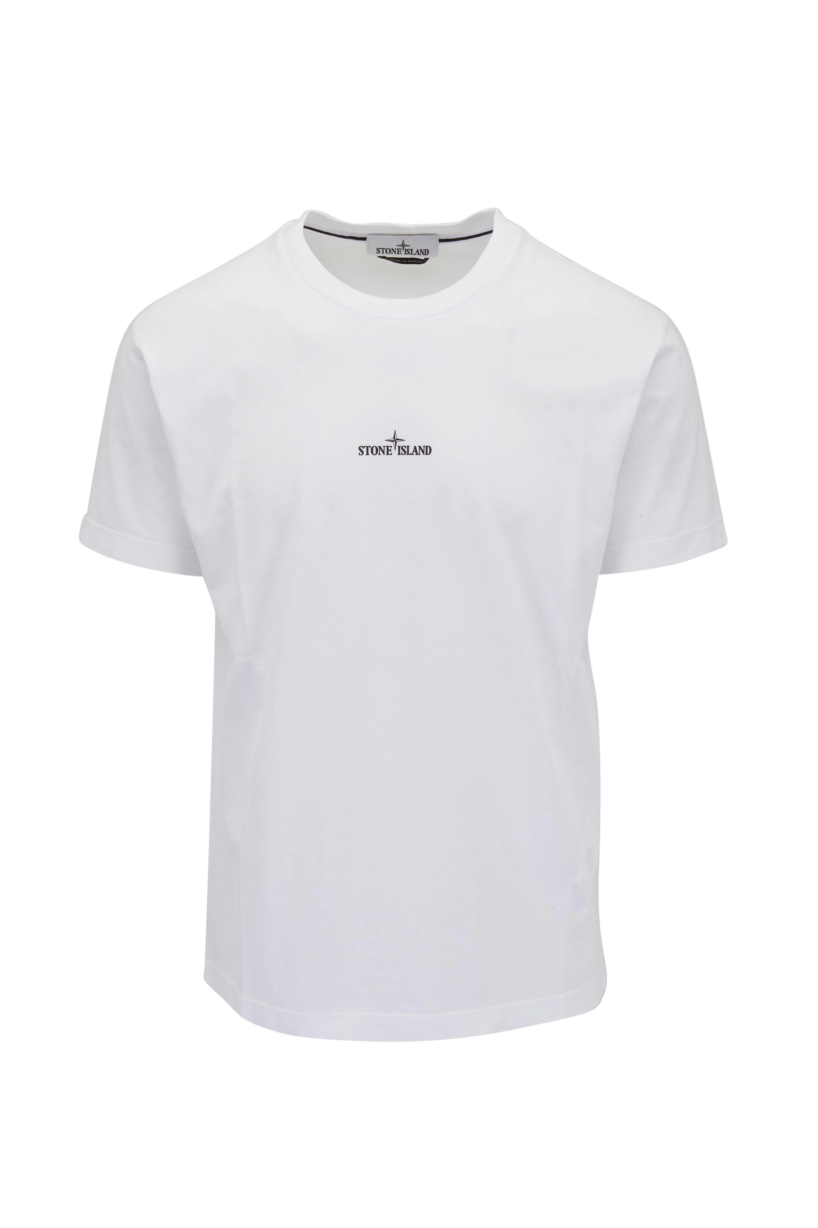 Stone Island - White Compass Graphic T-Shirt | Mitchell Stores