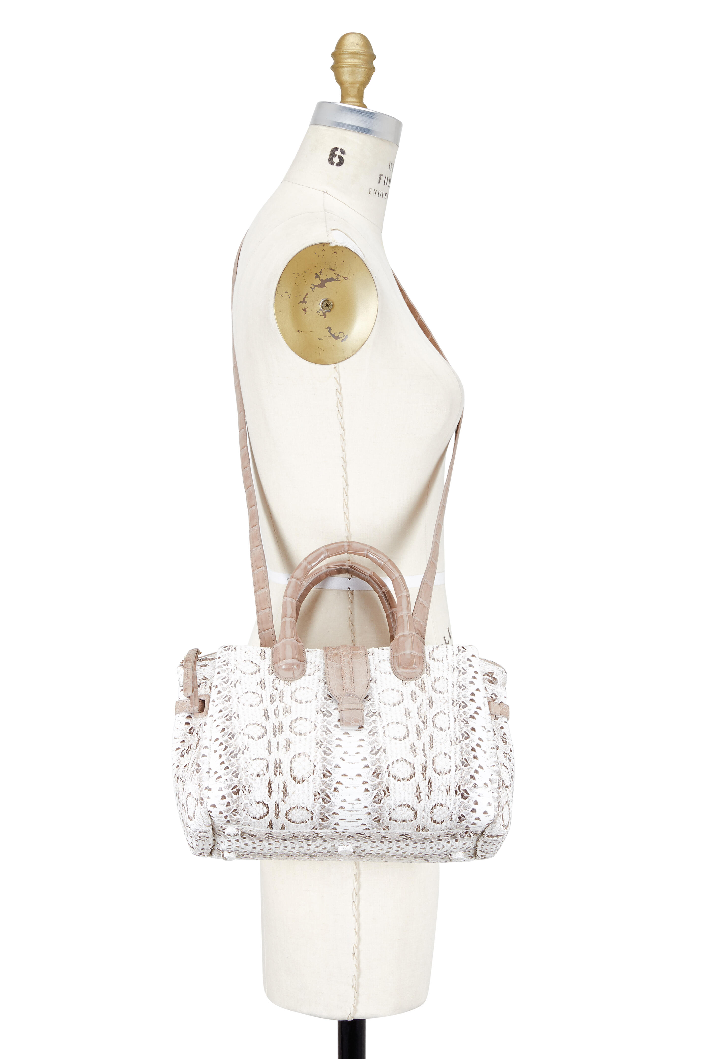 Nancy Gonzalez - Christina Natural Snakeskin & Crocodile Satchel