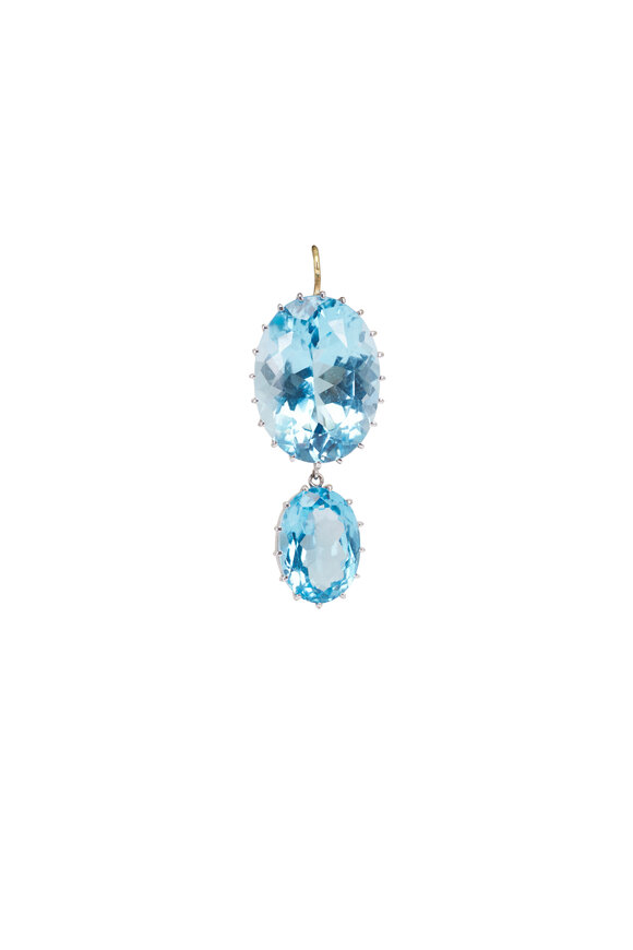 Renee Lewis 18k White Gold Blue Topaz Earrings - view 2