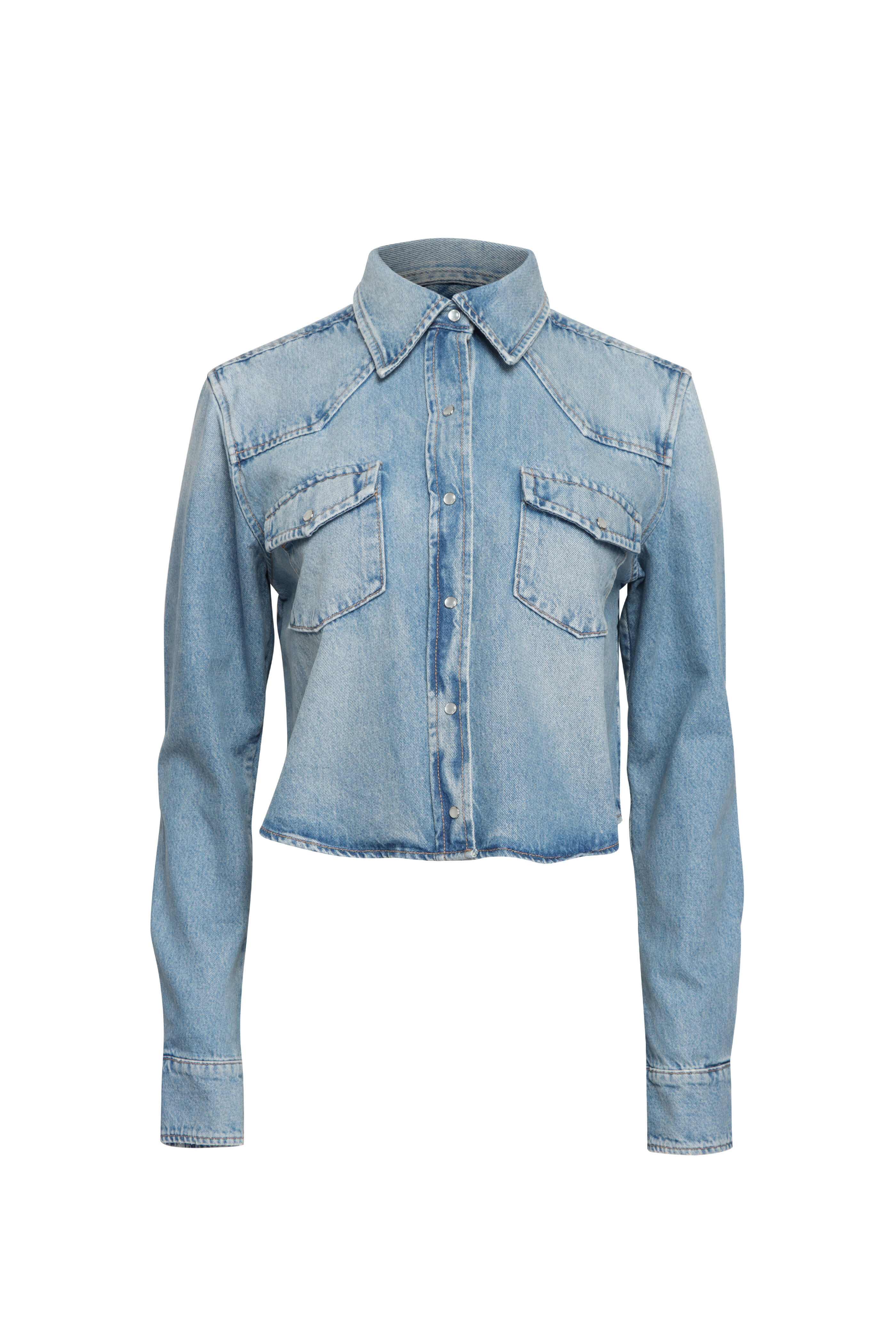 SPRWMN - Paradis Blue Crop Western Shirt