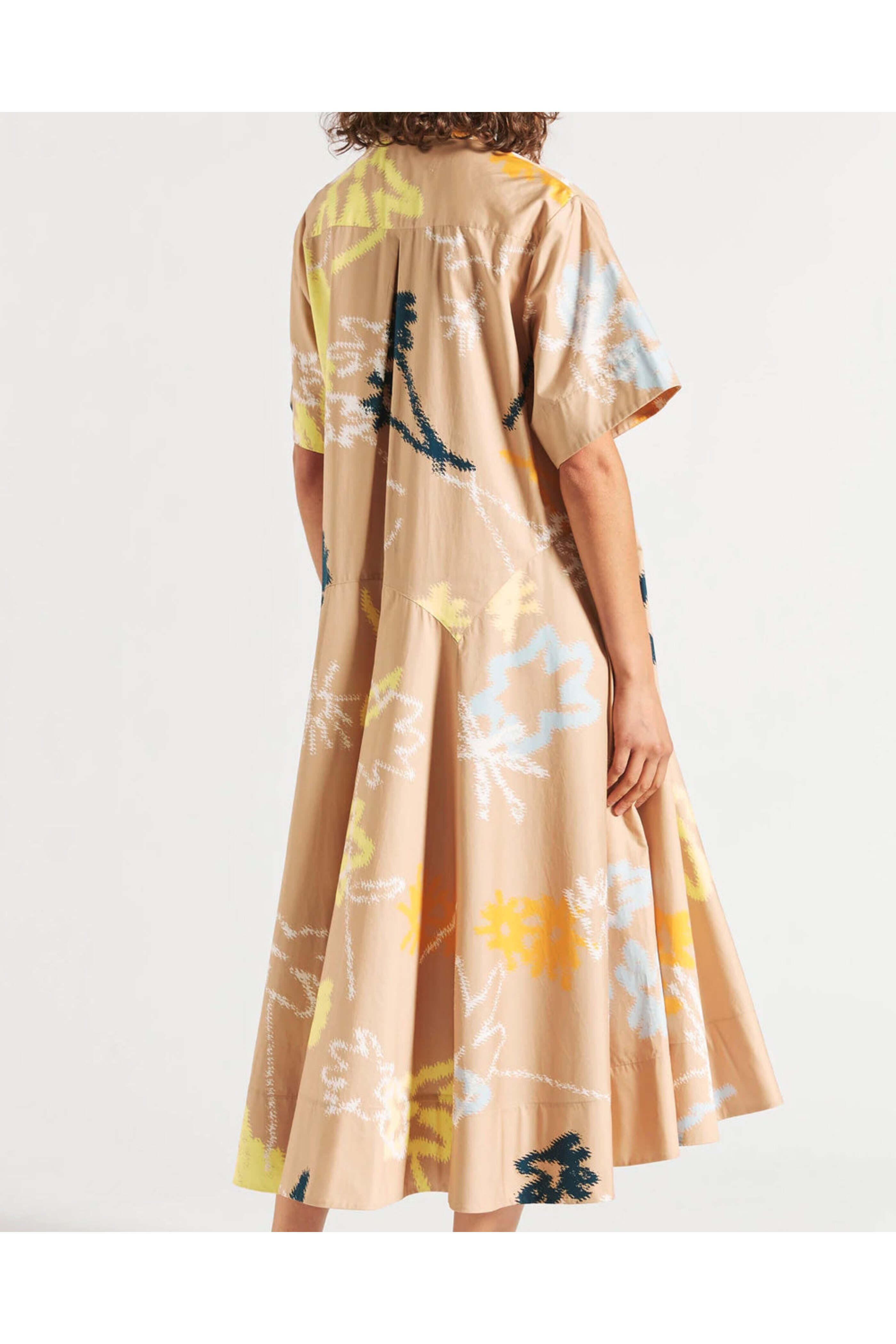 Lee Mathews - Camel Multi Soho Shirt Dress