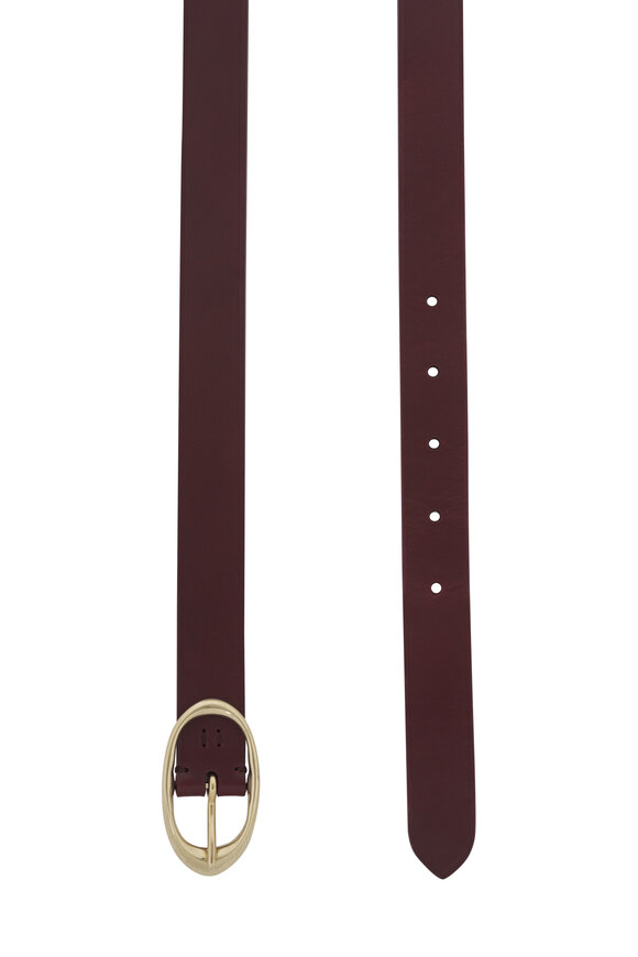 TWP Narrow Burgundy Leather Belt - view 2