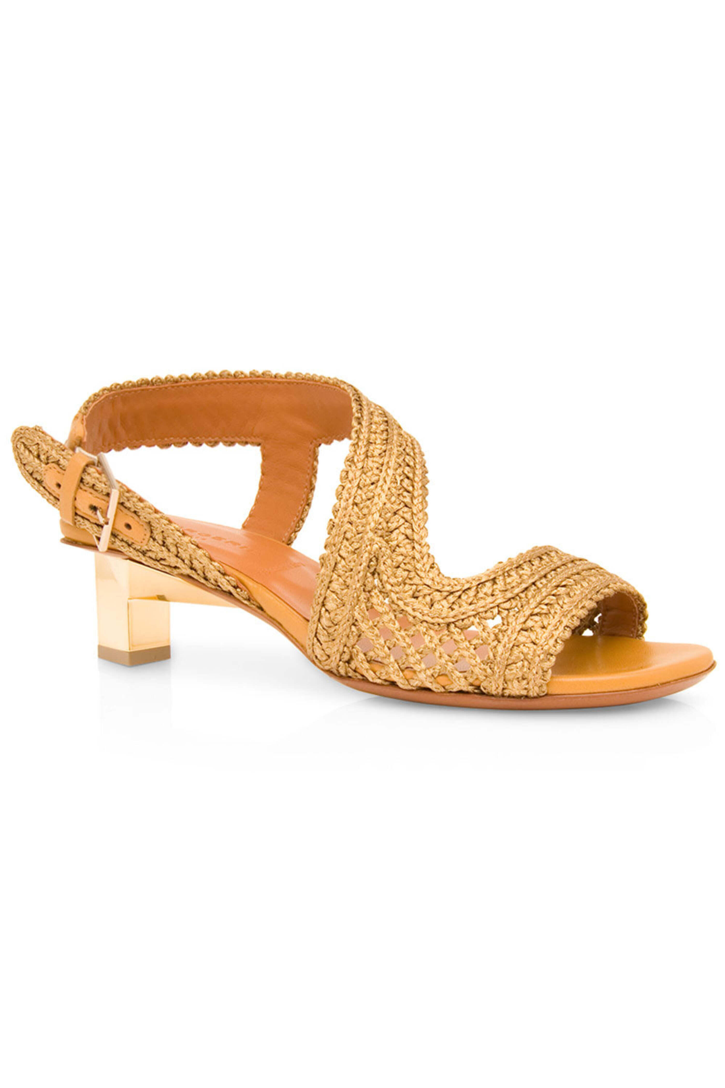 Robert Clergerie - Louana Sandal in Metallic Raffia